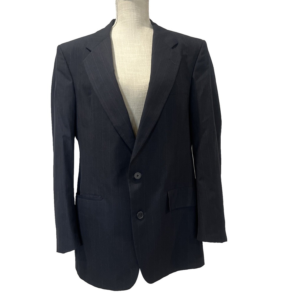 Christian Dior Monsieur Paris Mens Suit Jacket Navy Stripe Coat Designer READ